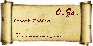Osbáth Zsófia névjegykártya